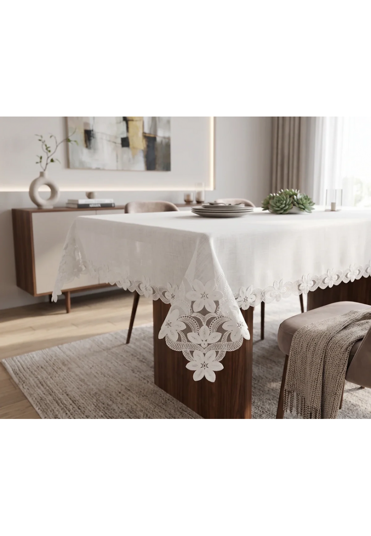 Frida Premium Gipürlü Masa Örtüsü – 160x300 cm