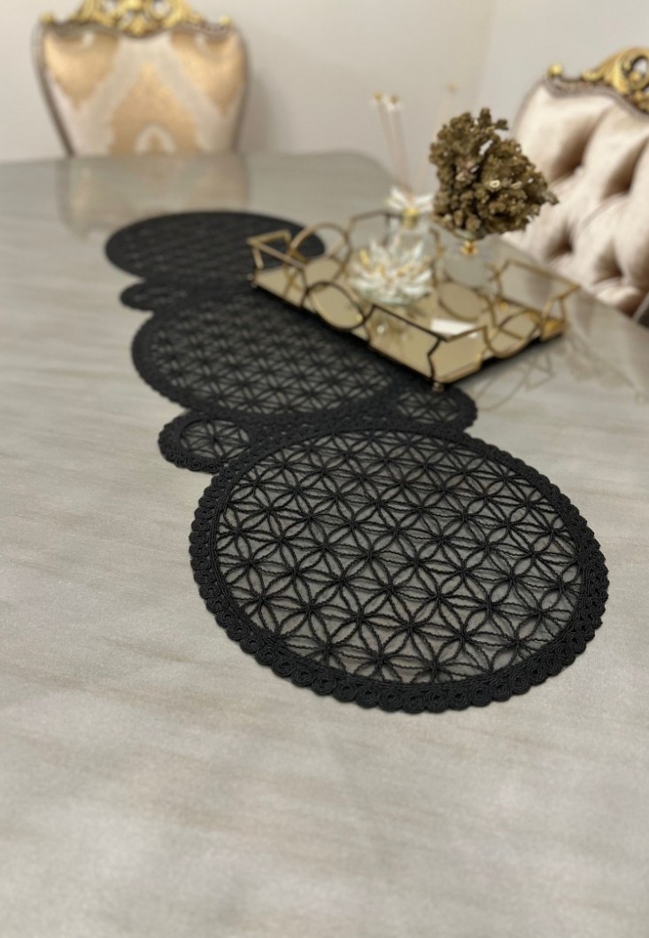 zerrin 35x115 cm siyah runner