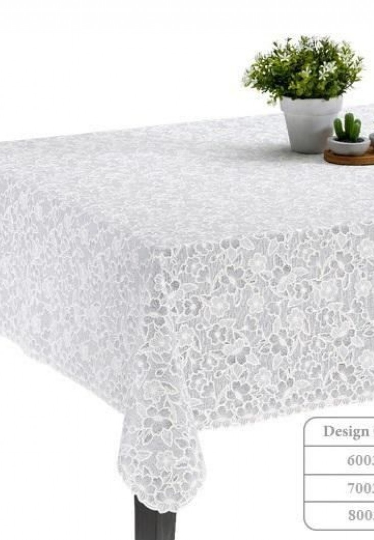 Hazır Dantel Görünümlü Silinebilir PVC Muşamba Masa Örtüsü papatya