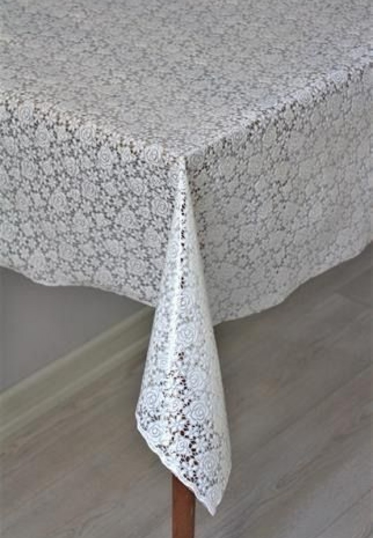 Pvc Şeffaf Kaplama Silinebilir Masa Örtüsü 0015-MiniGül