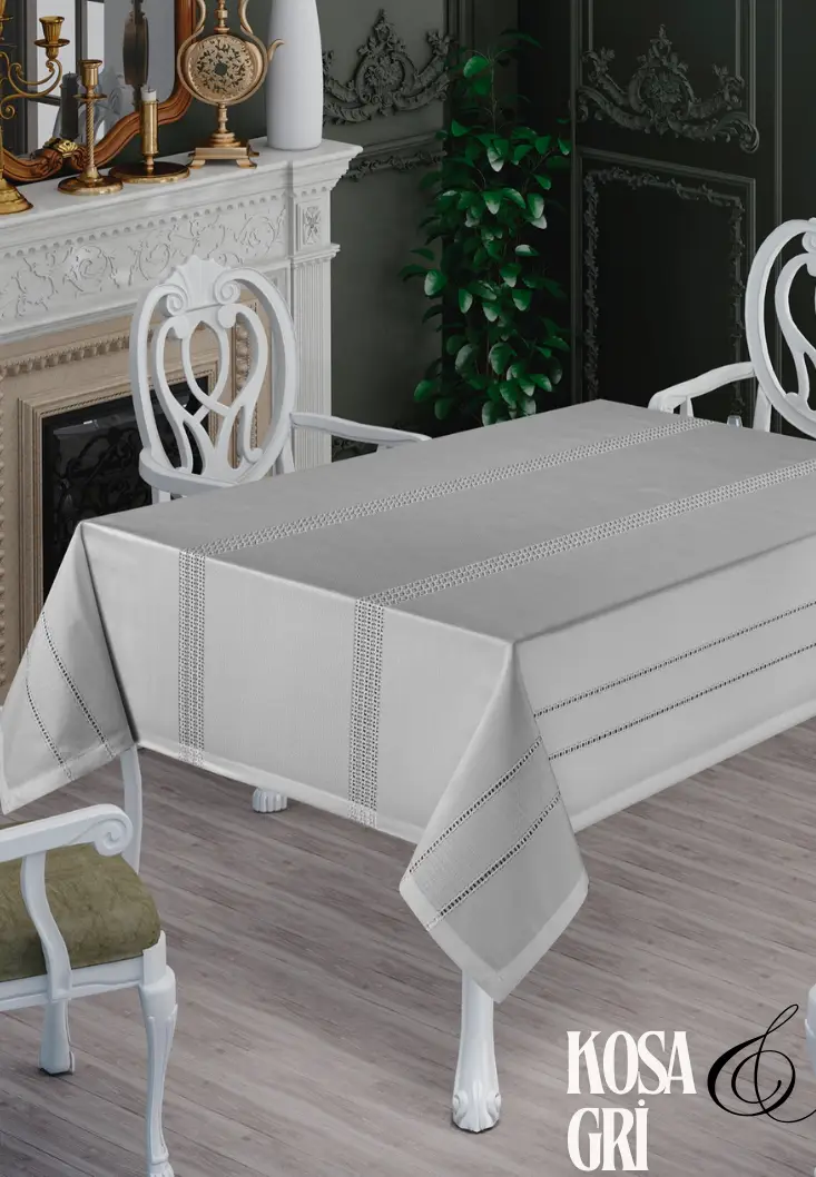 Pw pink white Kosa Masa örtüsü high quality carefree 160 X 260 silver