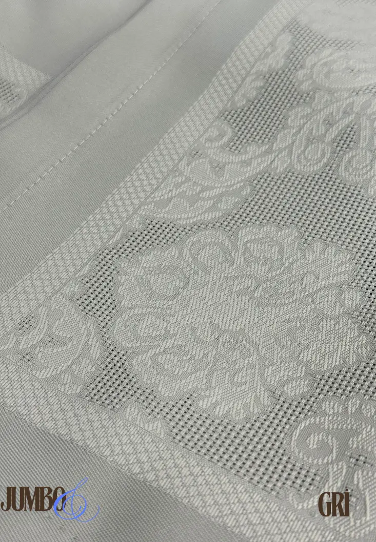 Jumbo Masa Örtüleri - 4 Kişilik 110x160 cm Gri İpek Saten 