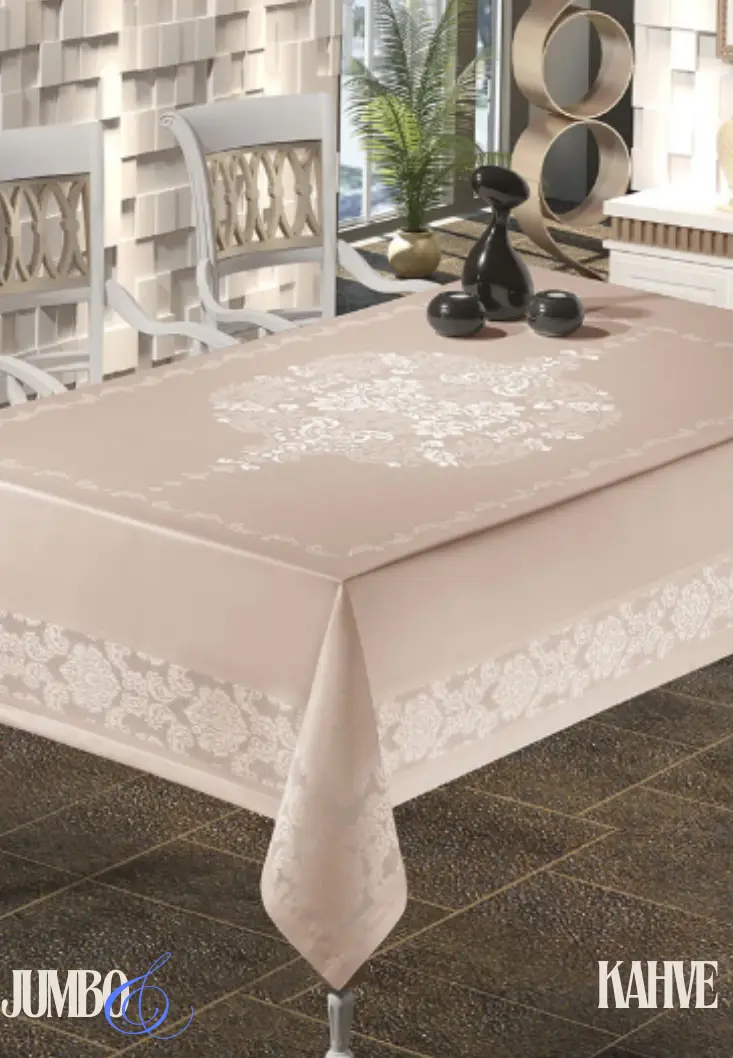 Jumbo Masa Örtüleri - 4 Kişilik 110x160 cm kahverengi İpek Saten 