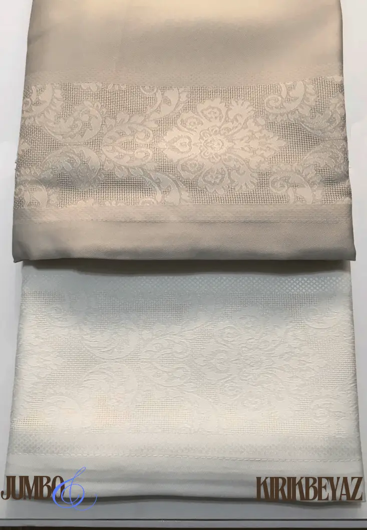 Jumbo Masa Örtüleri - 3 Metre Kırık Beyaz İpek Saten 
